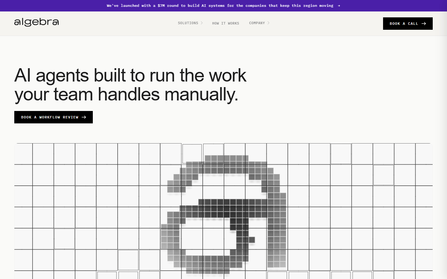 Screenshot of the Algebra website