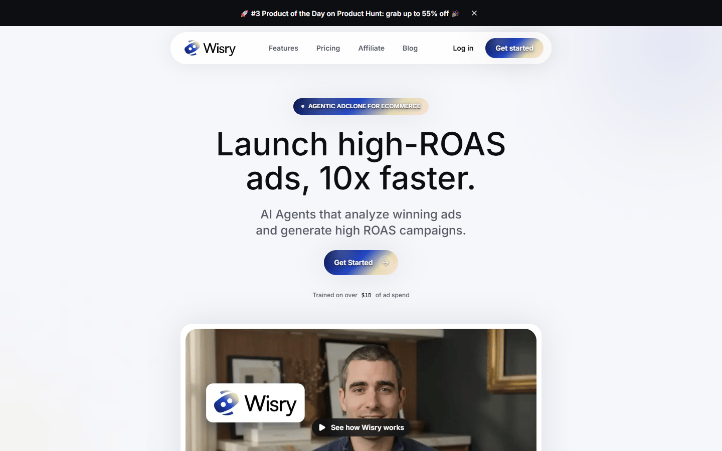 Screenshot of the Wisry website